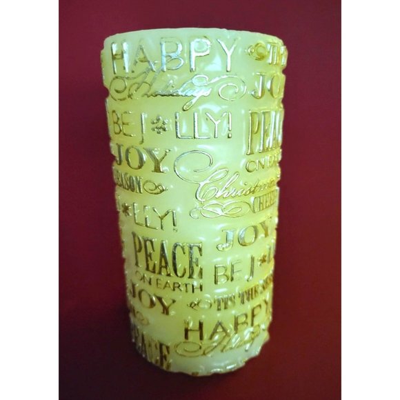 Christmas LED Candle Peace on Earth Words in Candle - Picture 3 of 12